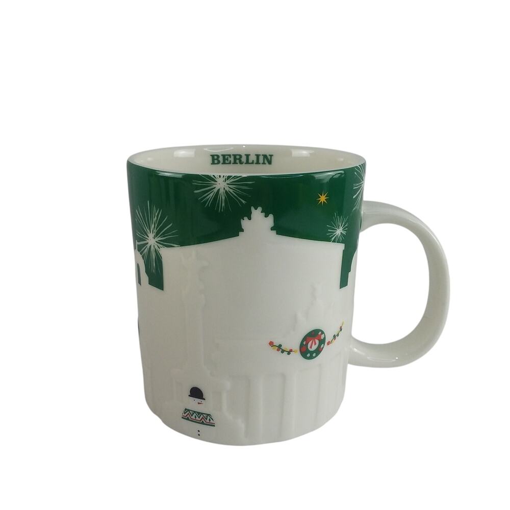 Starbucks‎ Berlin 2015 Relief Green 3D Mug 18 oz Embossed Christmas Holiday Rare